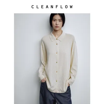 CLEANFLOW精粹系列 | 【针织松身标准衬衫】桑蚕丝羊绒棉衬衣开衫